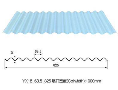 YX18-63.5-825展开宽度(Coilwidth):1000mm